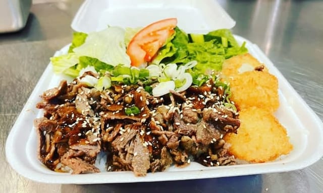 Beef & Shrimp Plate.