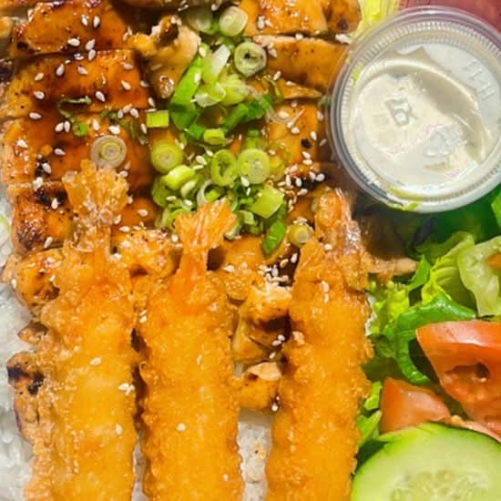 Chicken/Shrimp Plate.